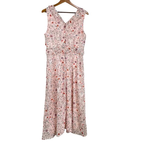 INC International Concepts NWT Ruffled Midi Dress Floral Sleeveless Size 6 Pink - Picture 4 of 11